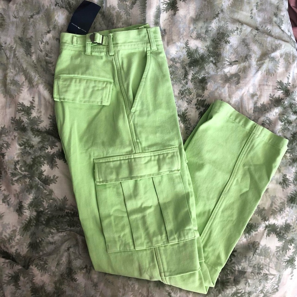 Brandy Melville Lime Piper Cargo Pants